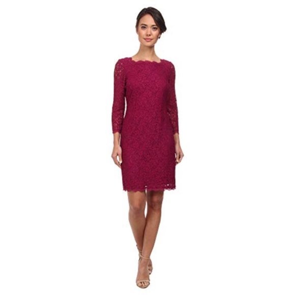 Adrianna Papell Dresses & Skirts - Adrianna Papell Dark Red Lace Dress
